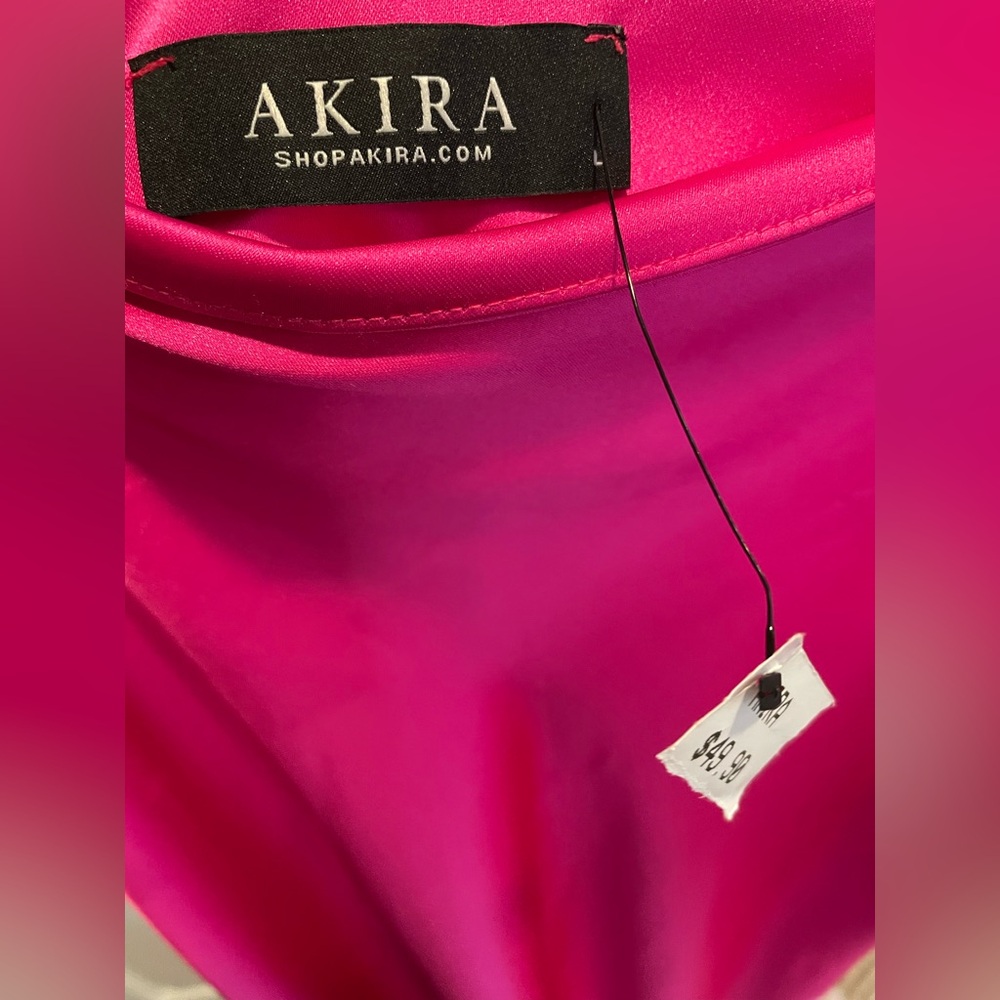 AKIRA Fuchsia Satin Dress